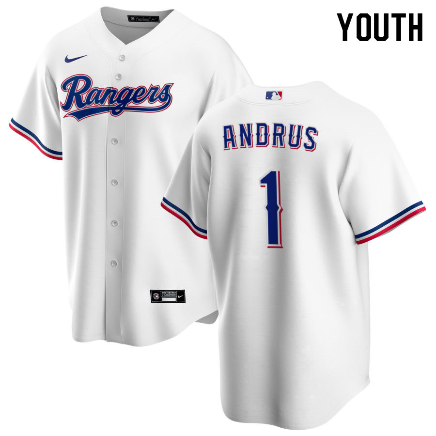 Nike Youth #1 Elvis Andrus Texas Rangers Baseball Jerseys Sale-White